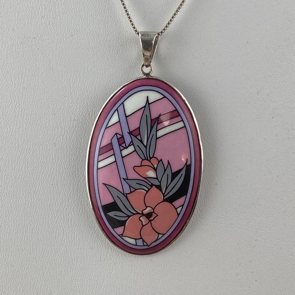 Vintage Michaela Frey Designer Floral Pendant - Picture 1 of 5